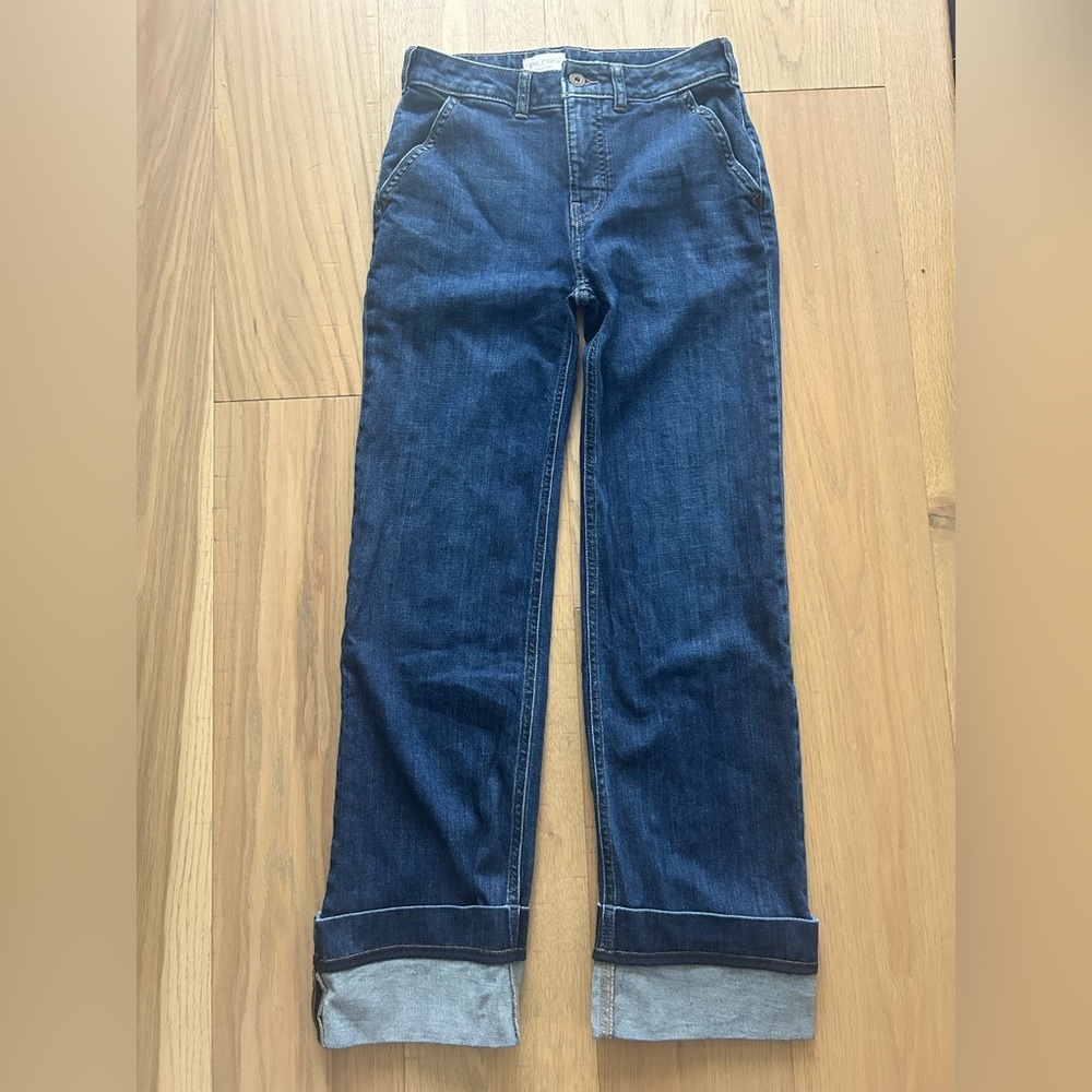 Pilcro (Anthropologie) Dark Blue Flare & Wide Leg Jeans